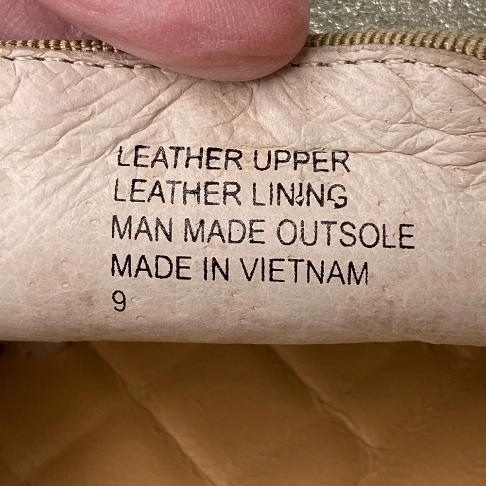 Birdies The Swift Gold Metallic Leather Slip On‎ Fashion Sneakers Shoes Size 9